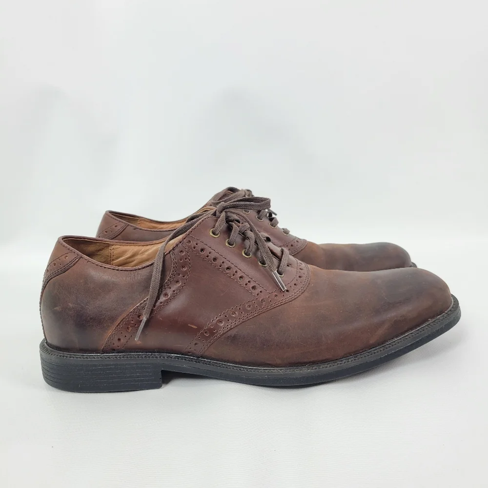 JOHNSTON & MURPHY Sheepskin Waterproof Dual Width Leather Oxford Sz 10.5